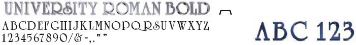University Roman Bold Cast Metal Letters